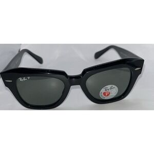 RAY BAN Unisex Sunglasses Black RB2186 901/58  49mm State Street Polarized Italy